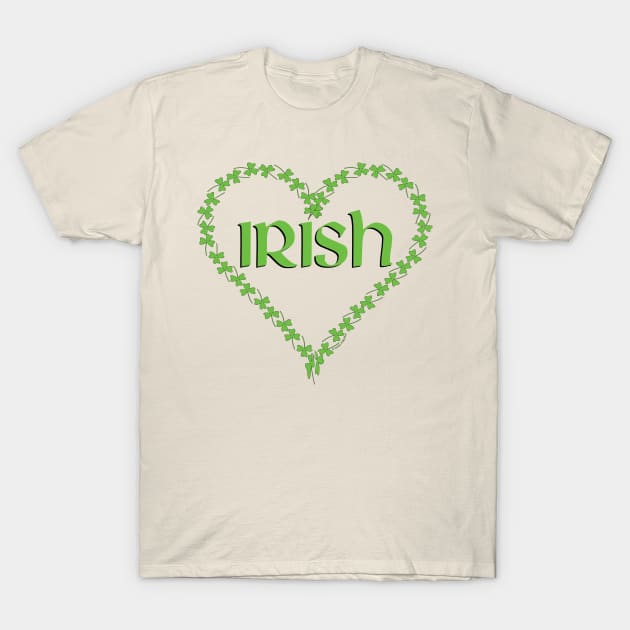 Irish Shamrock Heart T-Shirt by Barthol Graphics